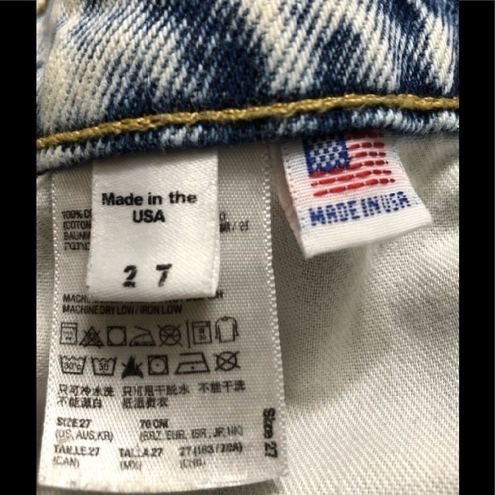 American Apparel Jeans High Waist Cuff Shorts - Picture 8 of 9